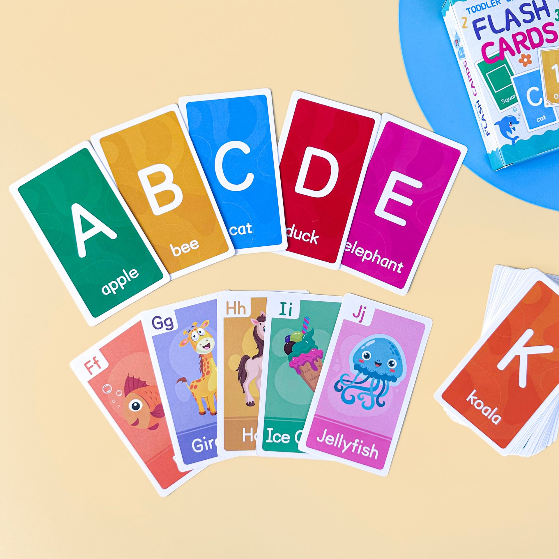 Kids Education Learning - 58 Pcs ABC Alphabet Flashcards Montessori