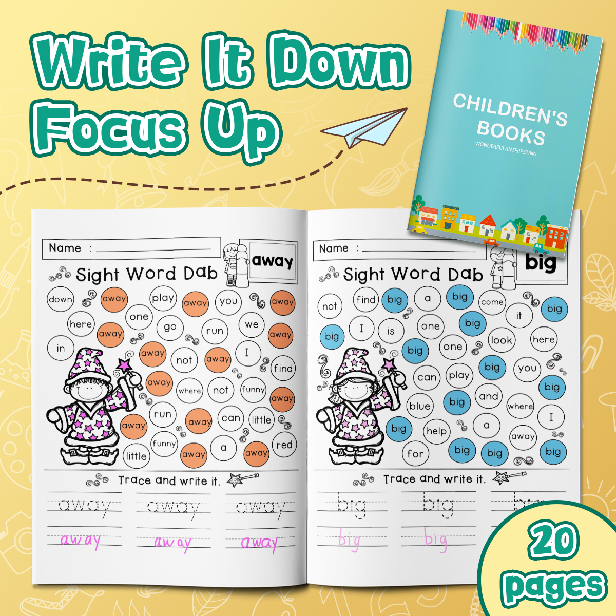 Kids Education Learning - Dab-and-Learn Sight Word Workbook for Kids