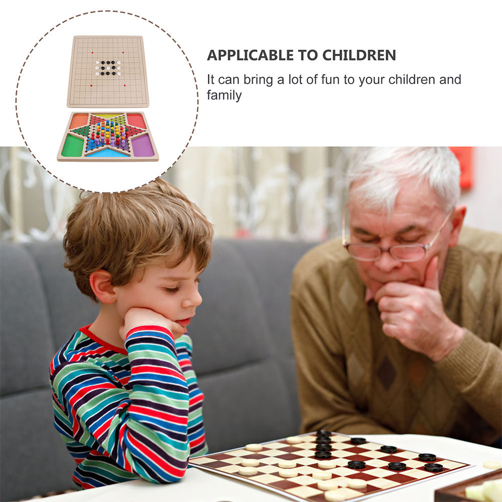 Kids Education Board - 1Set Gobang Checkers Dual Board Game