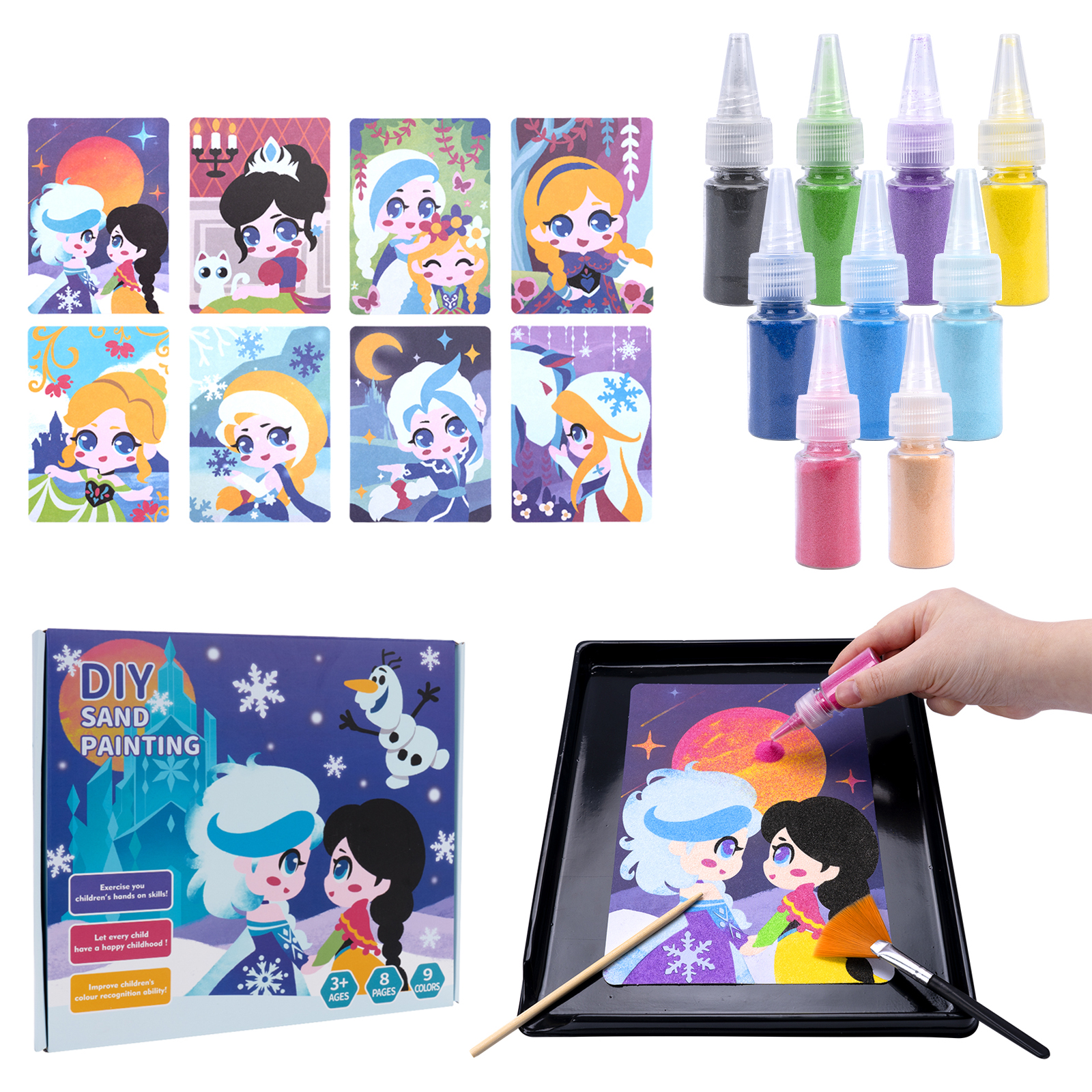 Kids Education Card - DIY Sand Painting Animal Princess Unicorn