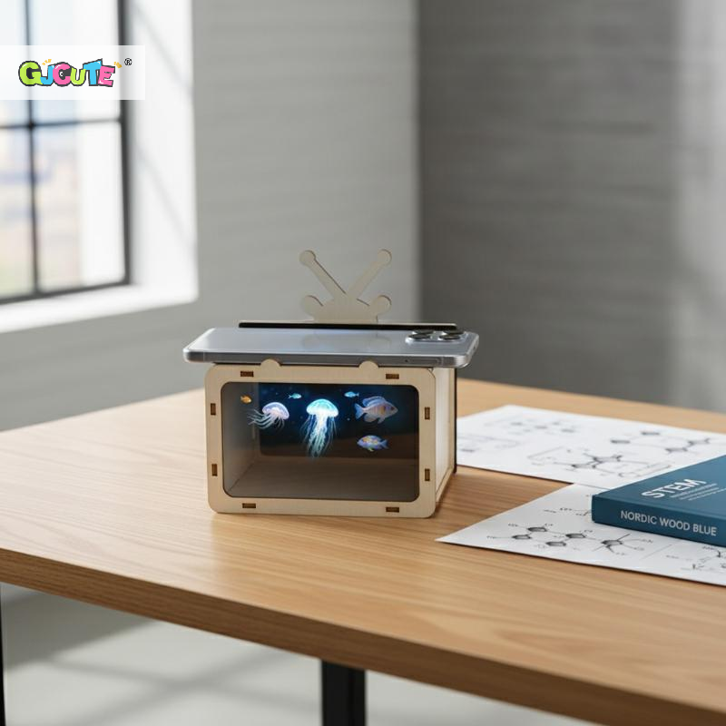 Kids Education Phone - DIY Wooden Holographic Cinema 3D Video