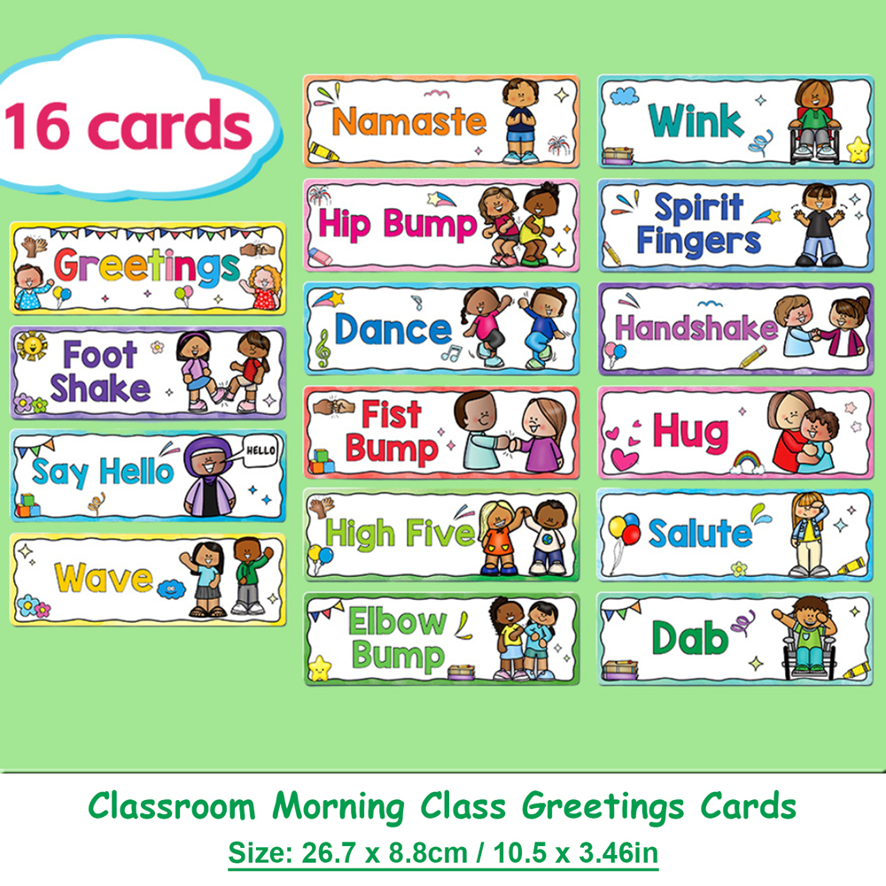 Kids Education Card - Common Greetings Educational Cards School Morning