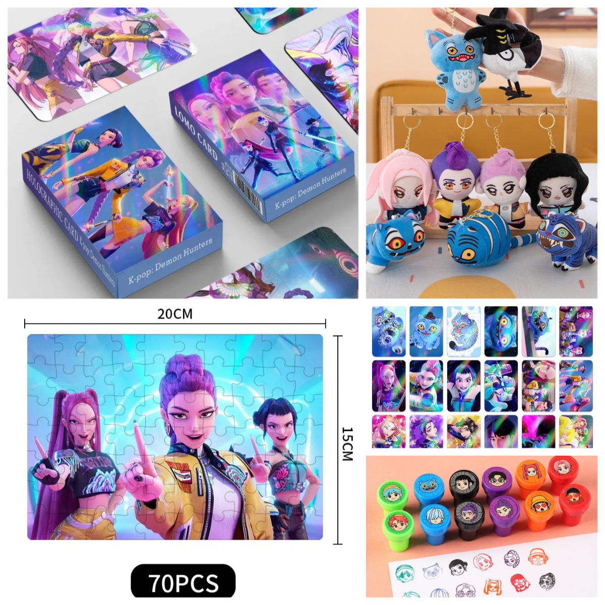 Kids Education Card - Cartoon Plush Keychain & Puzzle Cards,