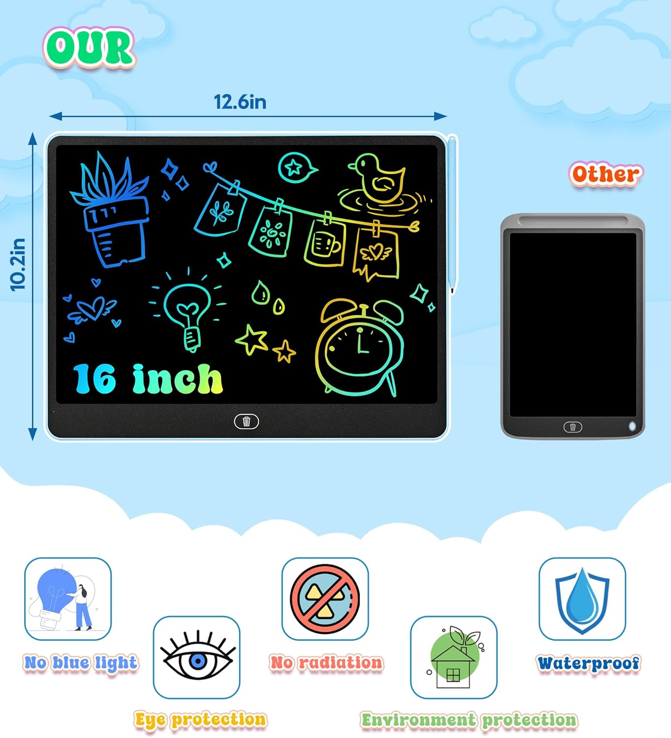 16 Inch LCD Writing Tablet for - Kids Education Board 리뷰 및 가격