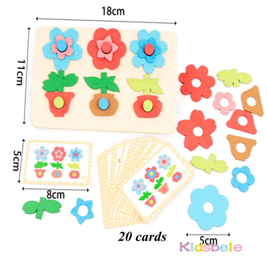 Montessori DIY Wooden Flower P - Kids Education Card 리뷰 및 가격