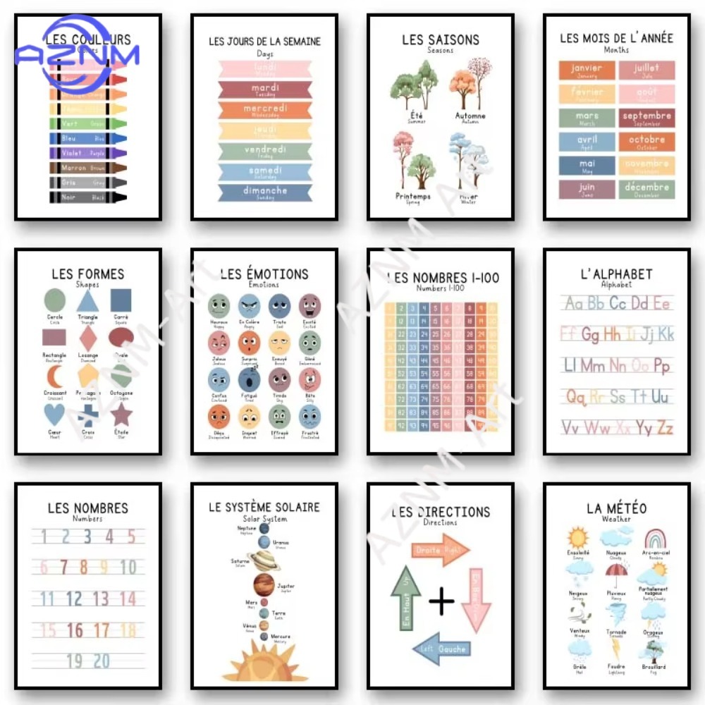 1Pc Bilingual French Education - Kids Education Learning 리뷰 및 가격