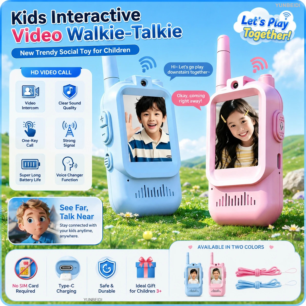 2PCS Kids Video Walkie Talkies - Kids Definition Of Education 리뷰 및 가격