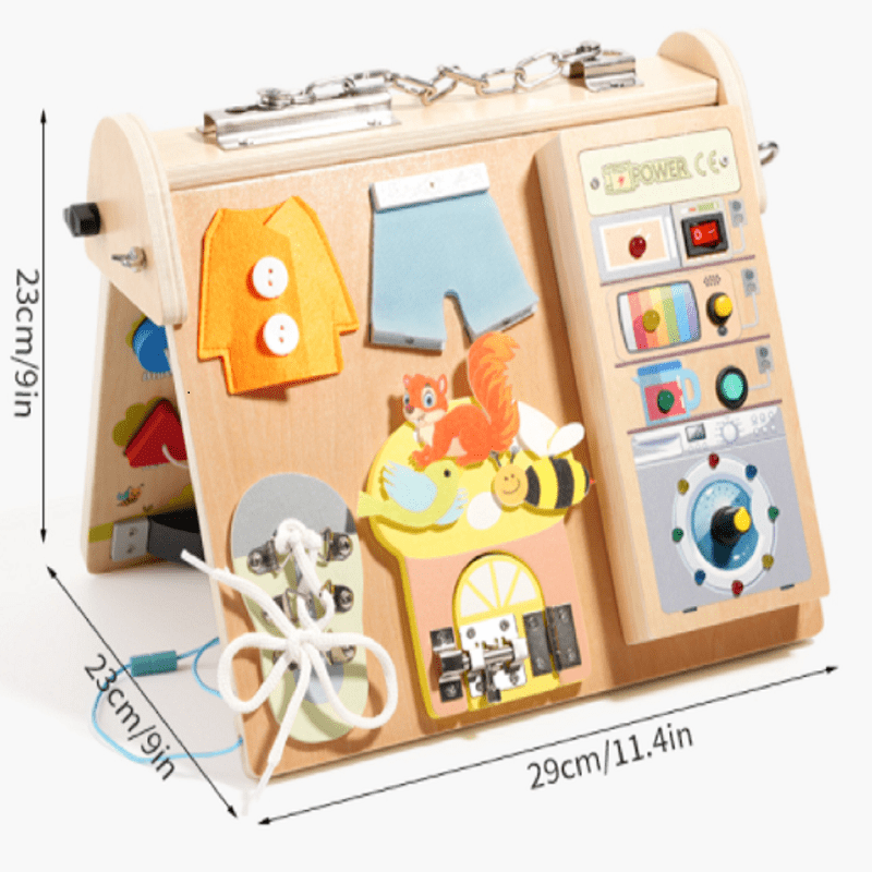 Wooden 4-in-1 Busy Board with  - Kids Education Board 리뷰 및 가격
