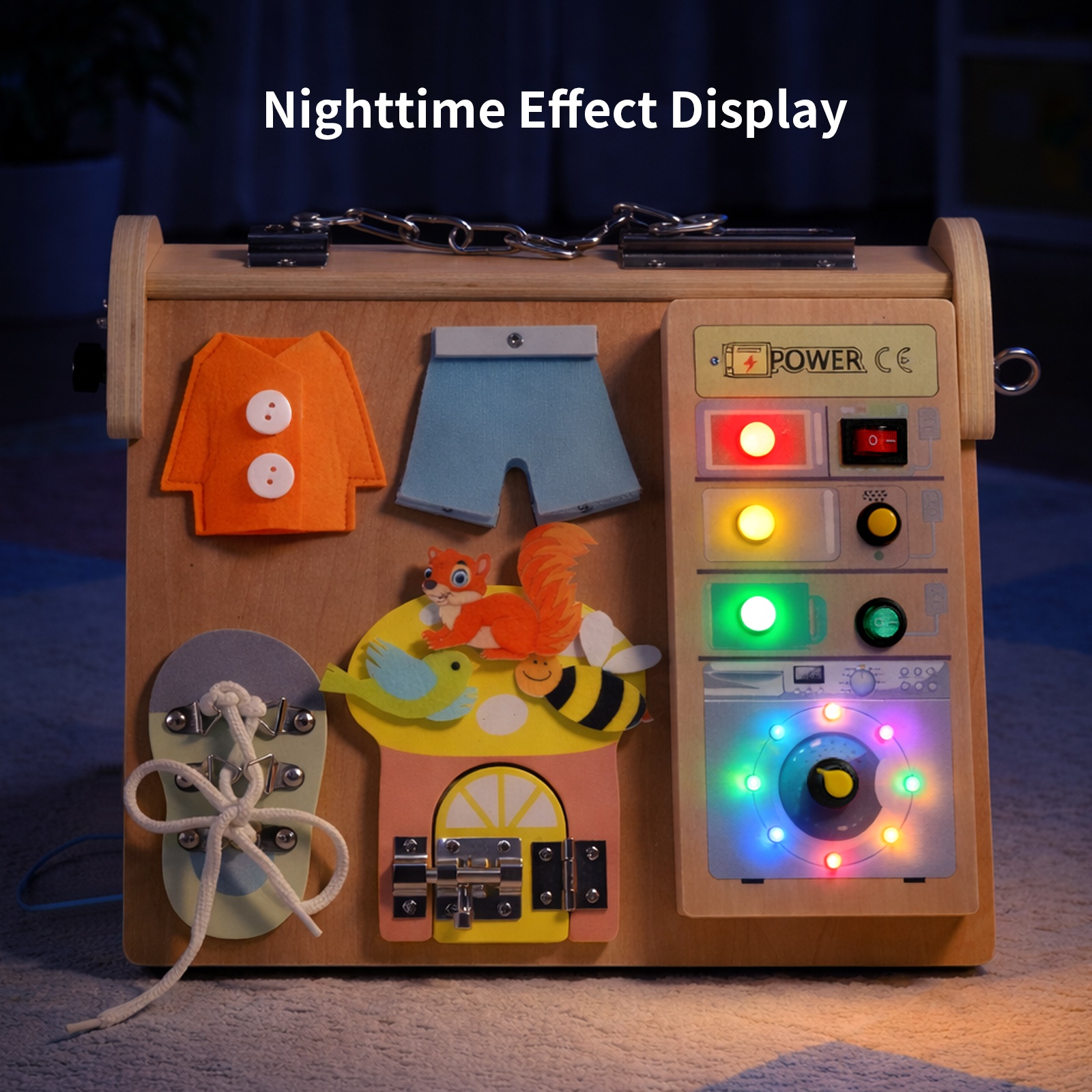 Wooden 4-in-1 Busy Board with  - Kids Education Board 리뷰 및 가격