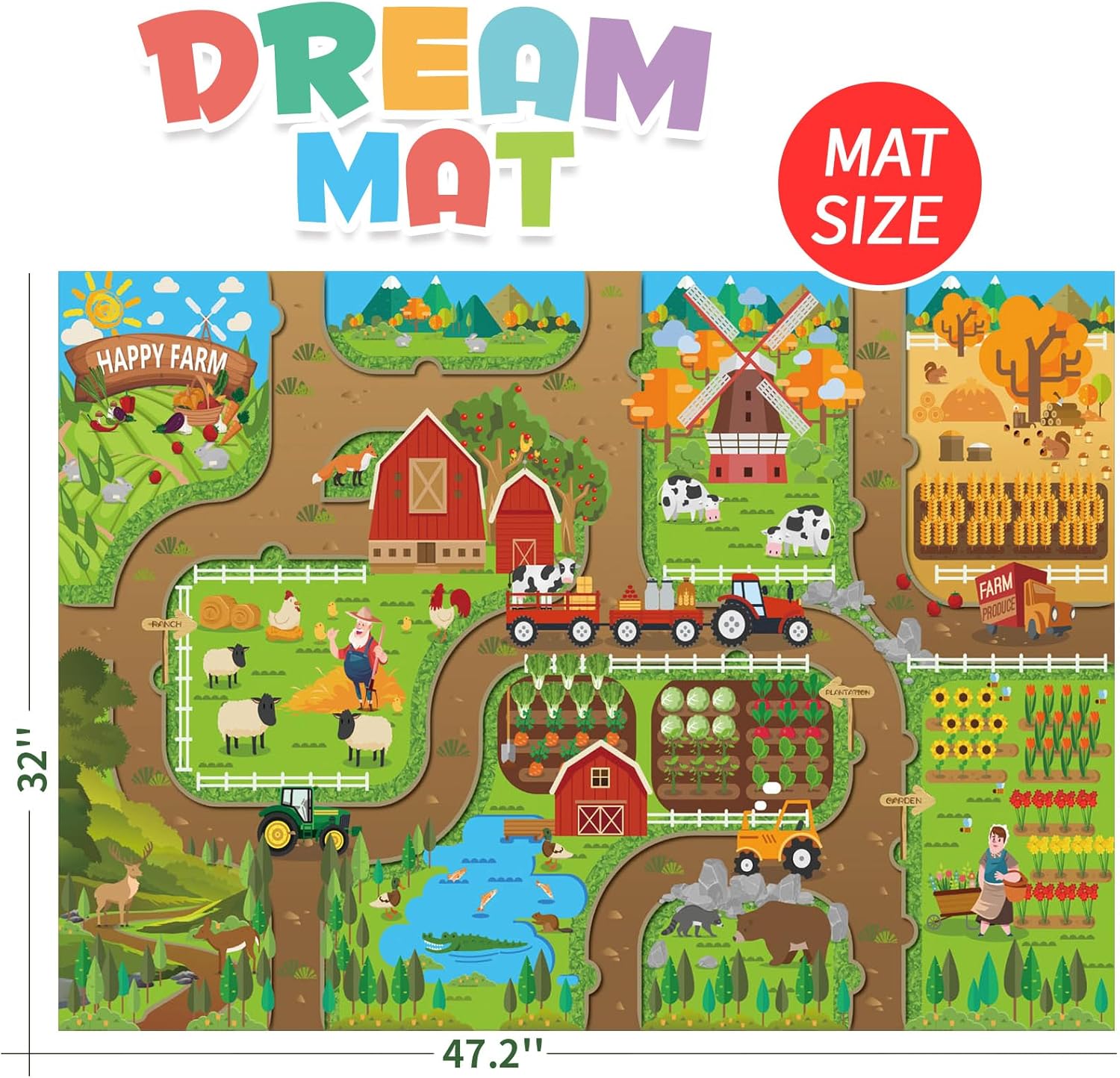 Kids Dream Mat Happy Farm Acti - Kids Education Learning 리뷰 및 가격