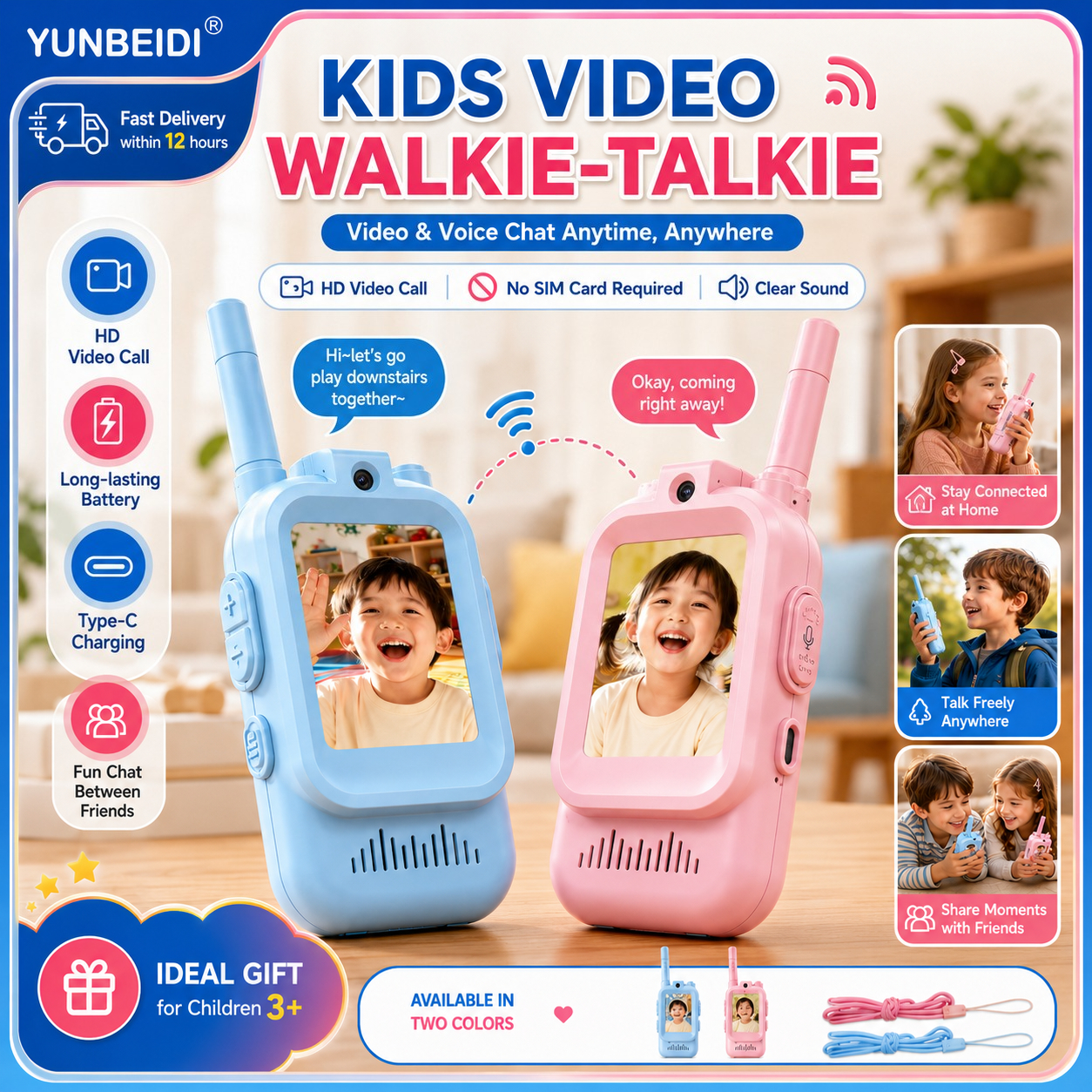 2PCS Kids Video Walkie Talkies - Kids Definition Of Education 리뷰 및 가격