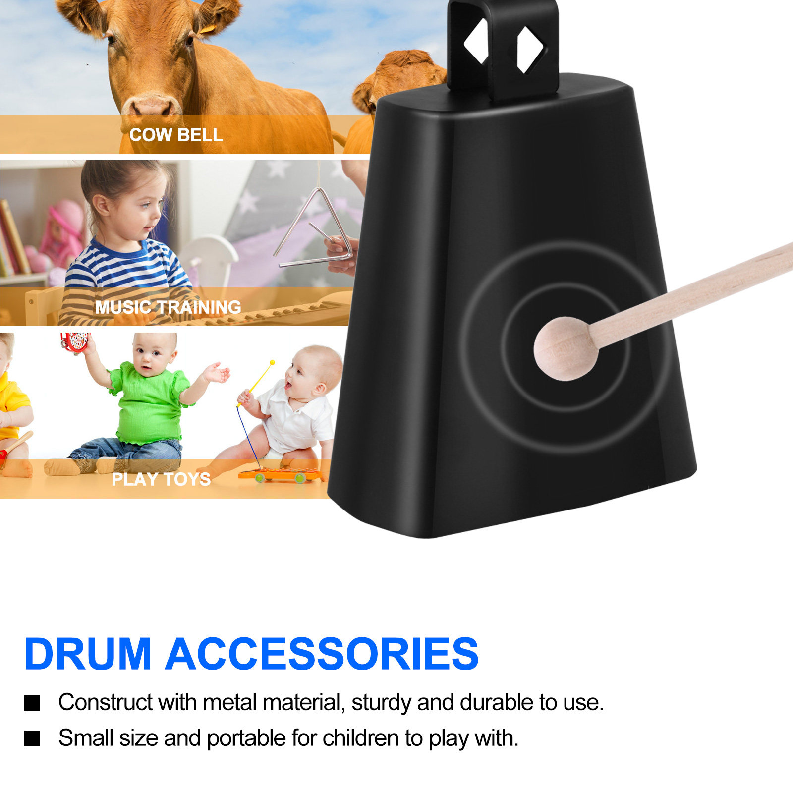 Metal Cow Bell Percussion Inst - Kids Education Learning 리뷰 및 가격