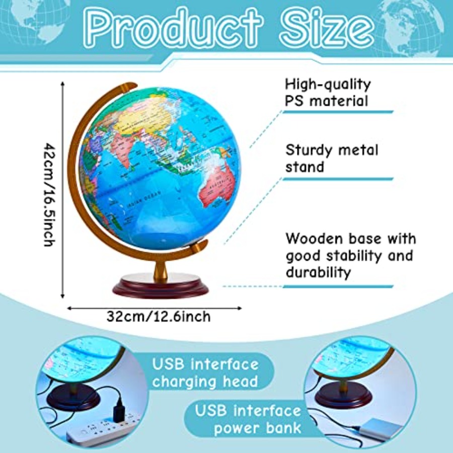 13'' Illuminated World Globe f - Globe Interactive Light 리뷰 및 가격